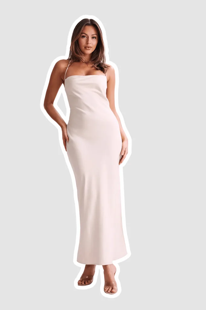white bridesmaid dress from MESHKI