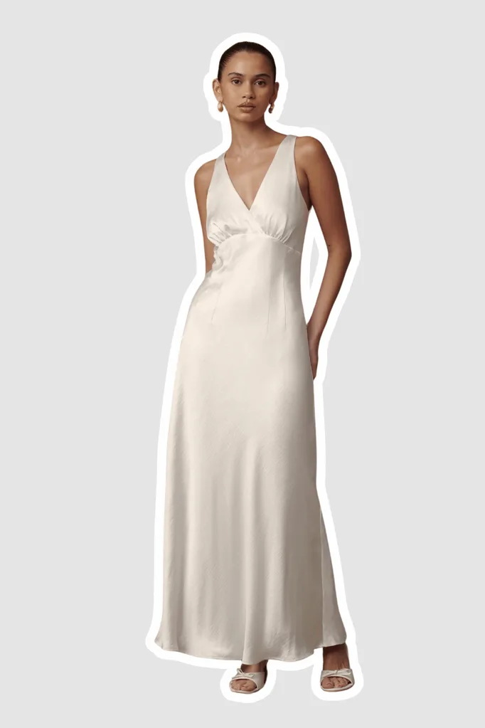 white bridesmaid dress from MESHKI