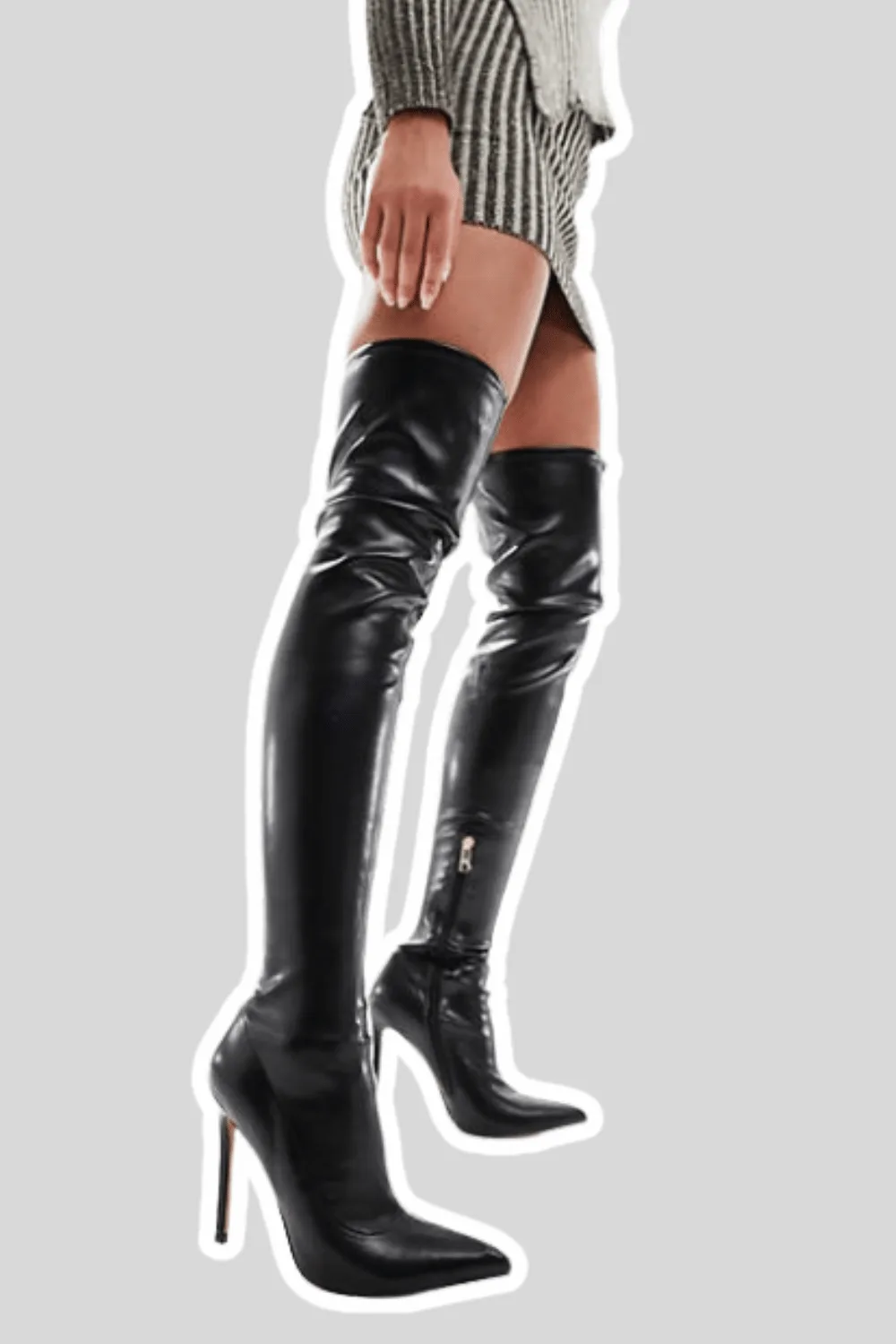 Koko Heeled over the knee boots in black from ASOS