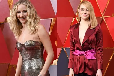 Jennifer Lawrence got caught trolling Emma Stone at The Oscars