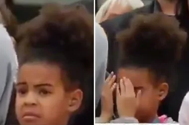 LOL guys, Blue Ivy gets awkward seeing Bey and Jay getting nasty!