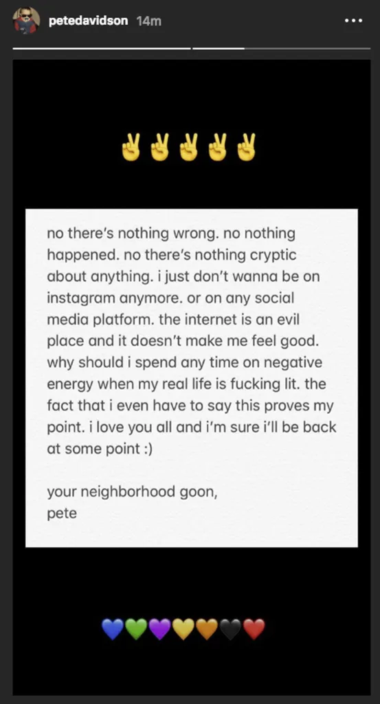 Pete Davidson Instagram Story