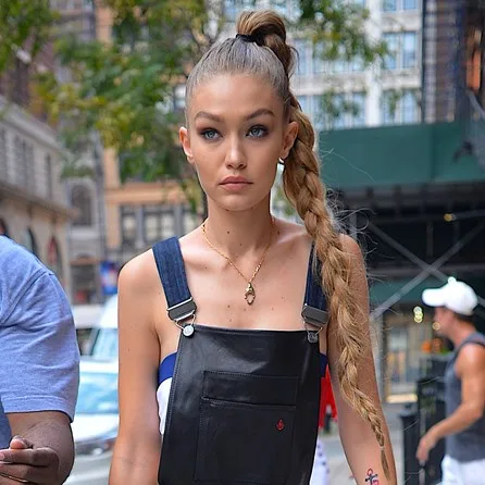 Gigi Hadid plaits