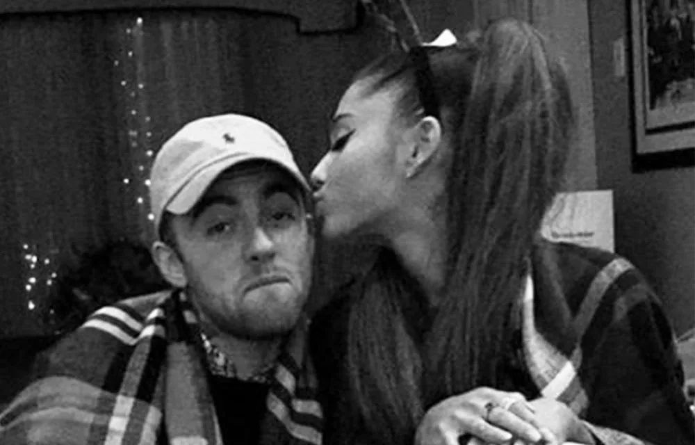 Ariana Grande posted a photo wearing Mac Miller’s sweater while cuddling his dog