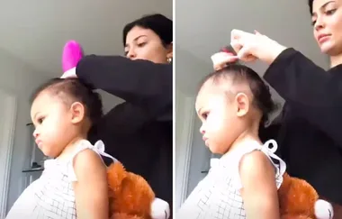 WATCH Kylie Jenner praised for learning how to do Stormi’s hair properly