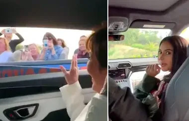 WACTH: The Kardashians accidentally pull up next to a Hollywood tour bus