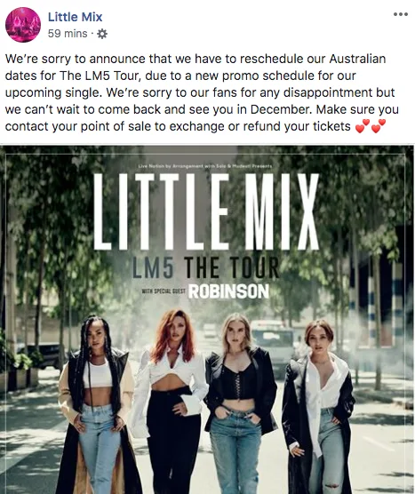 Little Mix tour postponed