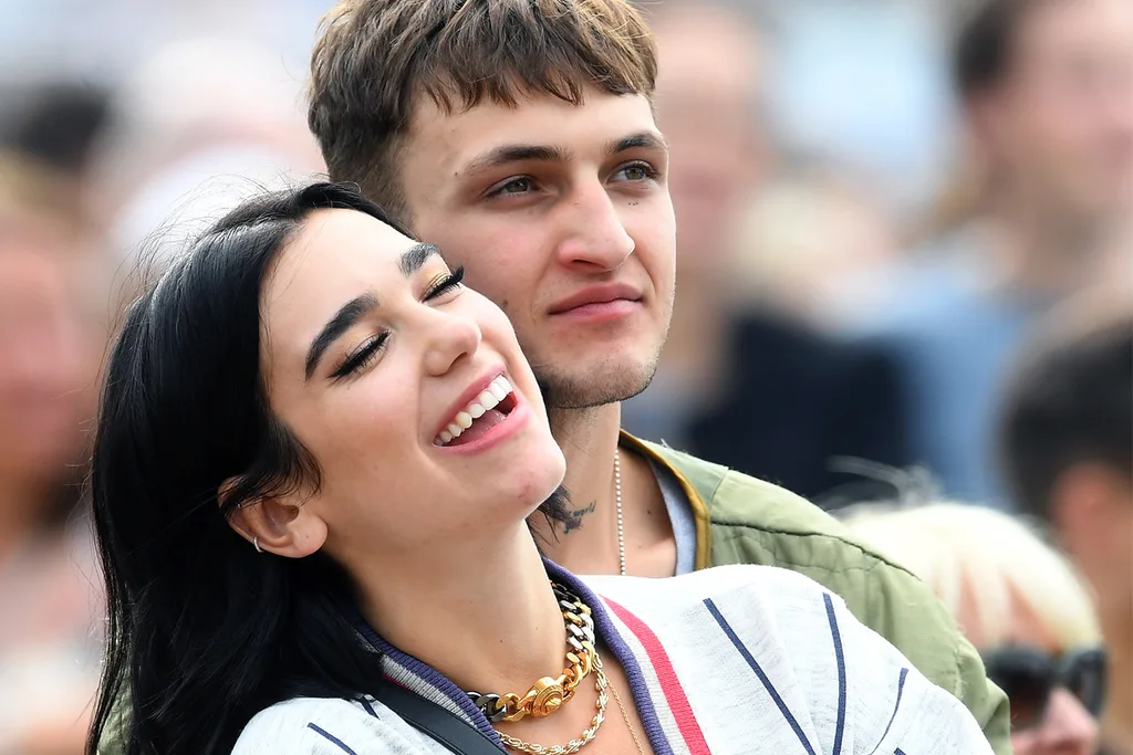 Dua Lipa and Anwar Hadid hug it out