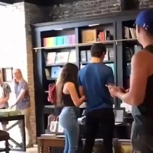 Camila Cabello cuddling up to Shawn Mendes on a bookstore date