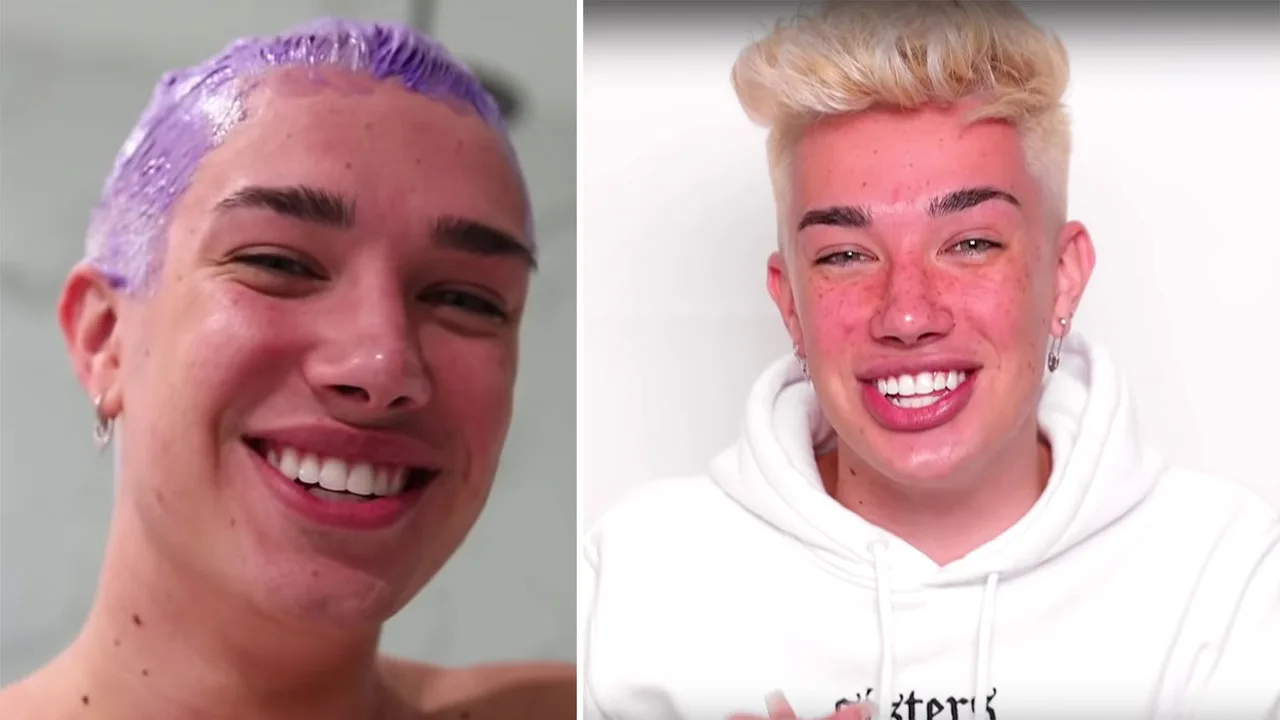 James Charles documents his hair being dyed peroxide blonde