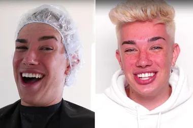 WATCH: James Charles dye his hair peroxide blonde and the process looks PAINFUL!