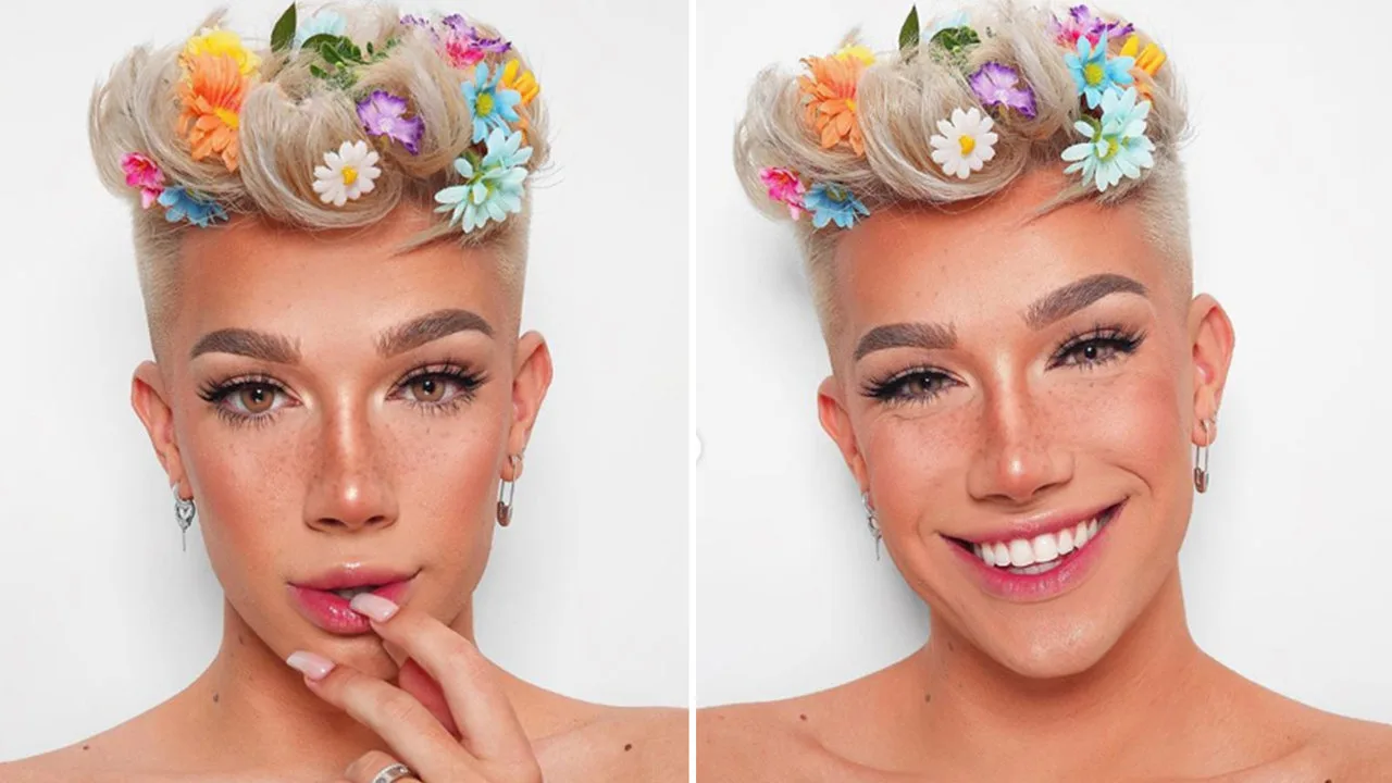 James Charles shows off peroxide blonde hair