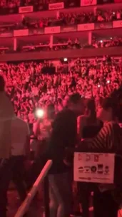 Harry Styles and Millie Bobby Brown dancing at Ariana Grande’s concert