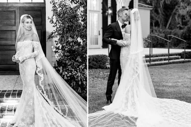 Fans think there’s a typo in Hailey Bieber’s wedding veil