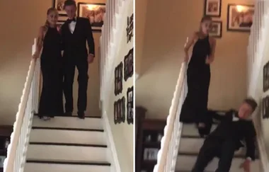 Watch This Girl’s Prom Date Fall Down The Stairs During Their Big Entrance