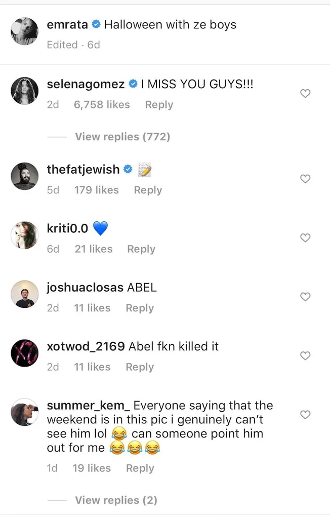 emily selena the weeknd