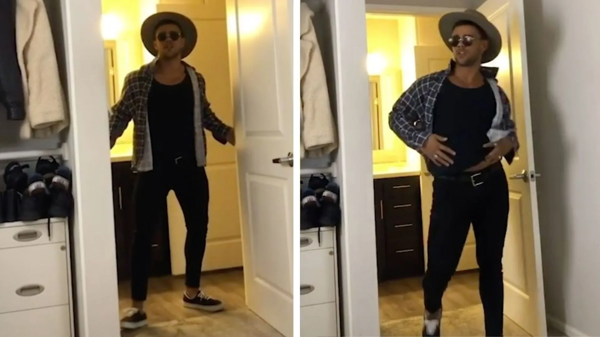 Former Home and Away star Orpheus Pledger performs a strip tease