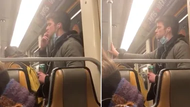 Man filmed spreading saliva on public transport