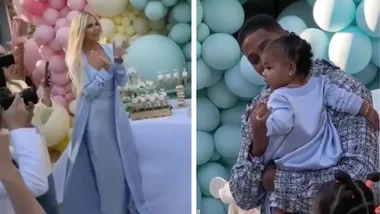 Khloe Kardashian & Tristan Thompson reunite for True’s birthday