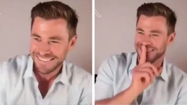Chris Hemsworth’s son adorably crashes interview and smiles for the camera