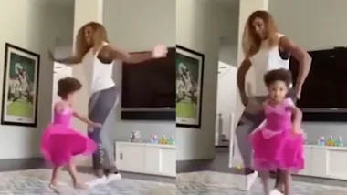 Serena Williams and Olympia have fun dancing to Disney songs