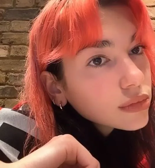 dua lipa red hair dye instragram