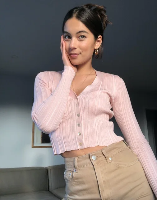 Button Through Ribbed Cardi