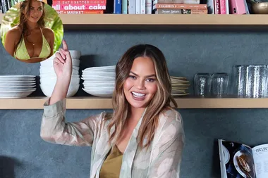 Chrissy Teigen got a custom boob cake to celebrate the “death” of her breast implants