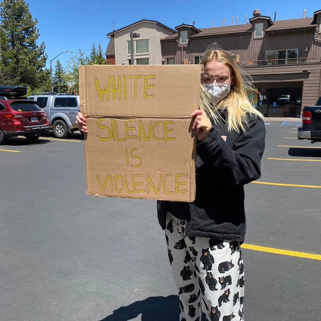 Sophie Turner at Black Lives Matter protest.