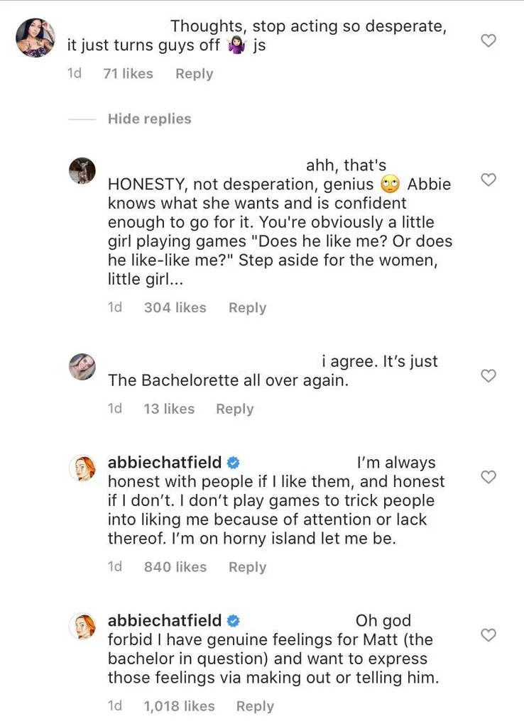 Abbie Chatfield slut shaming