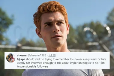 KJ Apa is apparently a Trump supporter and Twitter is absolutely dragging him