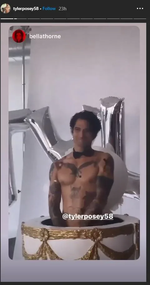 Tyler Posey shirtess Bella Thorne