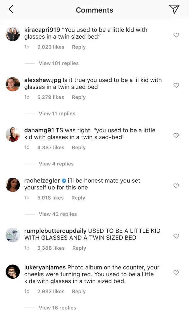 Taylor Swift Jake Gyllenhaal instagram comments