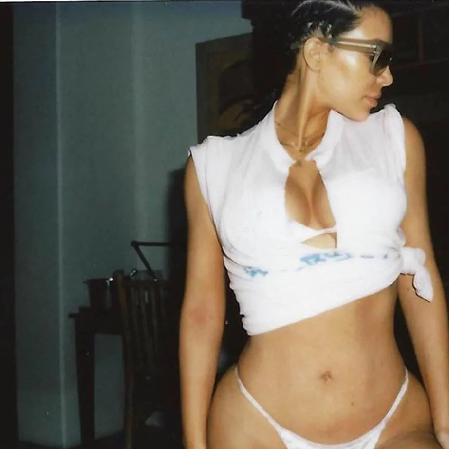 Kim Kardashian cropped t