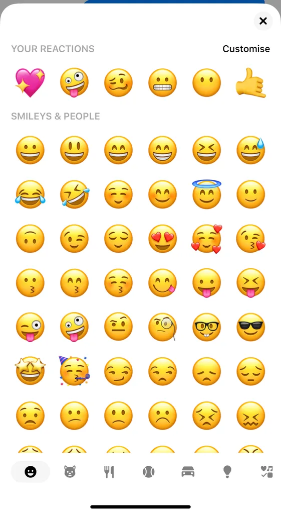 Custom emoji reacts Facebook Messenger
