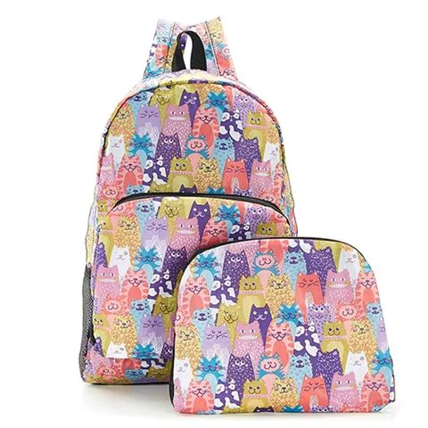 Multi Stacking Cats Backpack + Lunch Box Combo by Eco-Chic