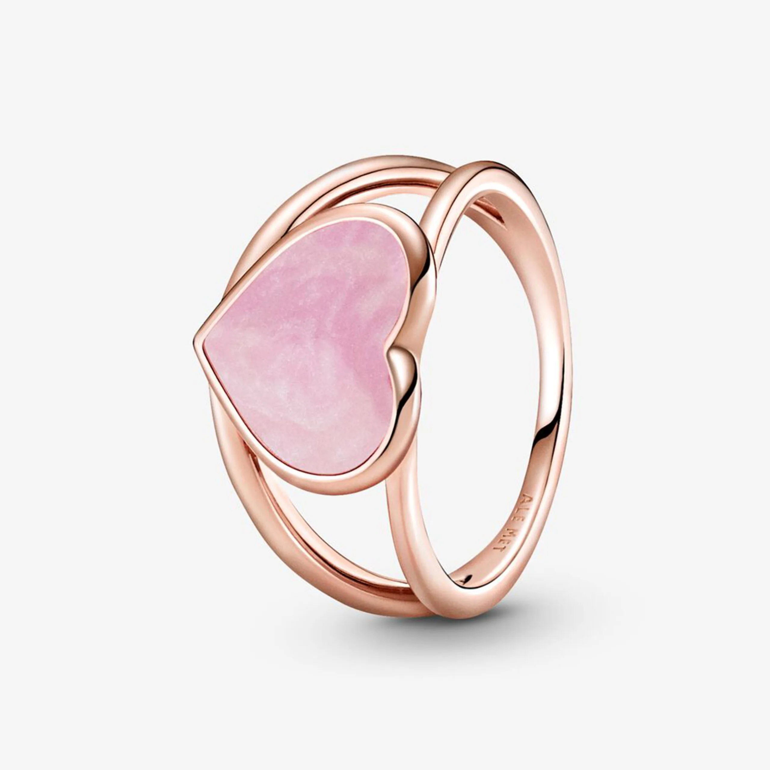 Pink Swirl Heart Statement Ring