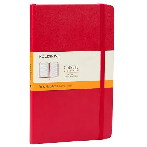 Classic Hard Cover Ruled Notebook Red Large by Moleskine