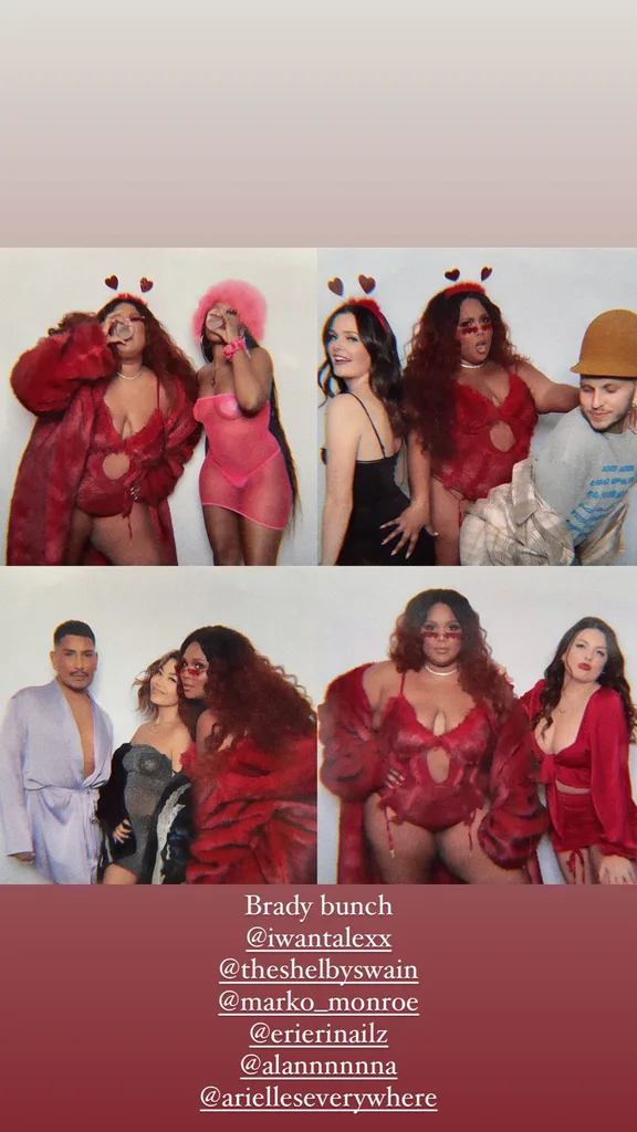Lizzo hanging out with friends on Valentine's Day