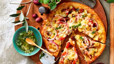 Spanish Potato, Chorizo and Capsicum Pizza
