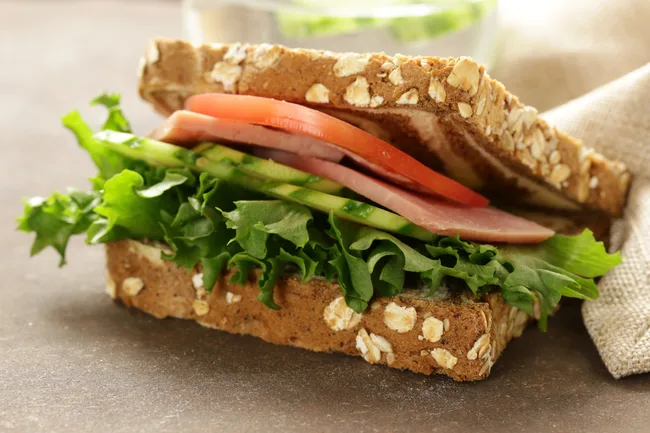 Healthy wholegrain sandwich