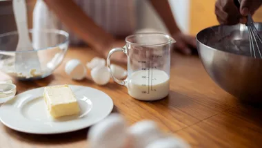 measuring ingredients for a recipe