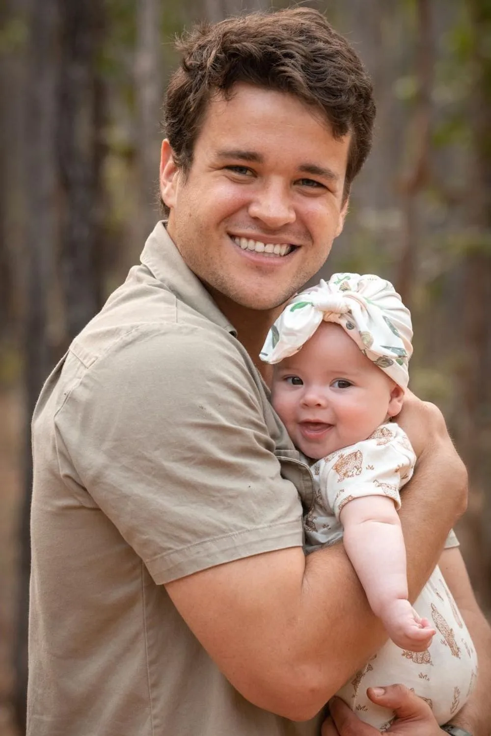 Chandler Powell with Grace, his daughter with Bindi Irwin 