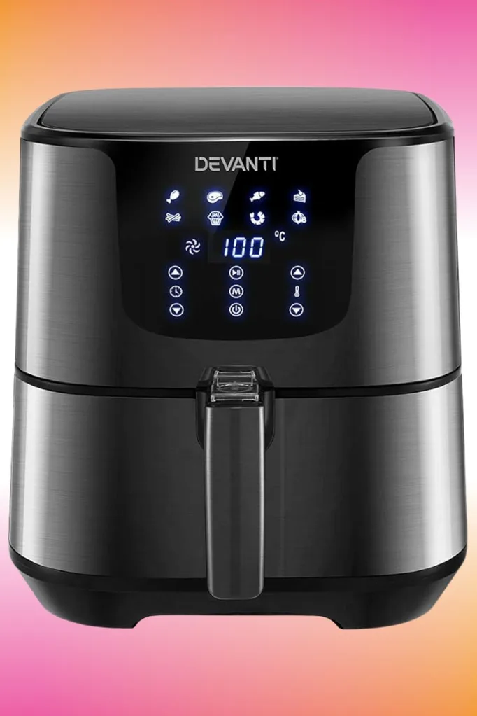 Devanti Air Fryer, 7L 1700W Stainless Steel Airfryer