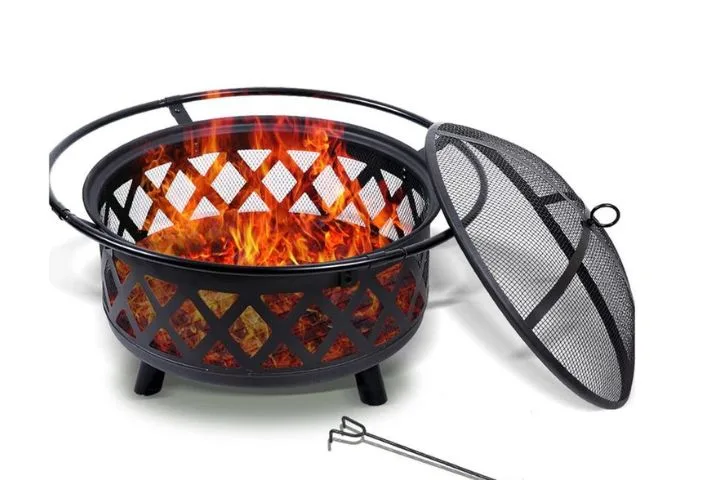 Moyasu Fire Pit BBQ Grill Fireplace Outdoor Portable Camping Heater Patio Garden