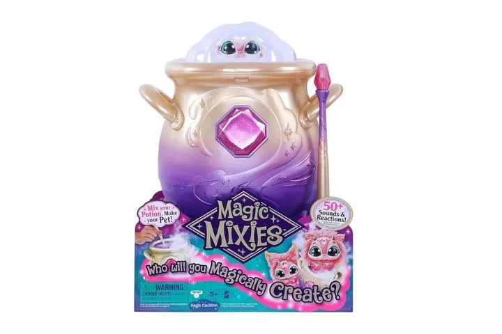 Magic Mixies Magical Misting Cauldron with Interactive 20cm Pink Plush Toy