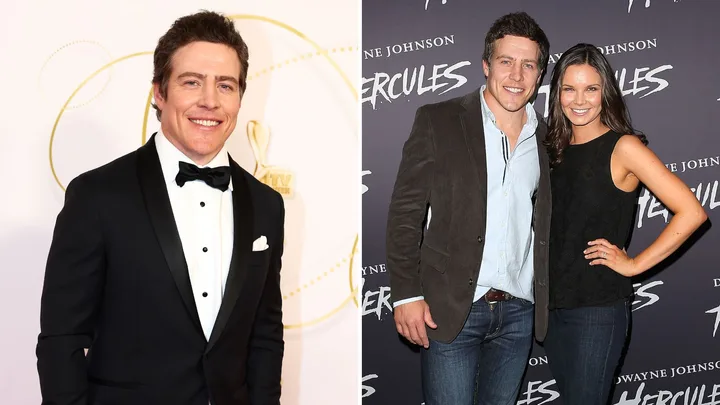 Stephen Peacocke, and the star with his wife Bridgette