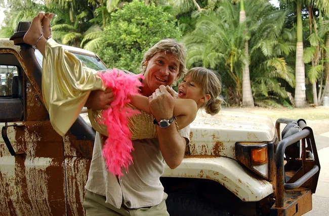Bindi Irwin as a child with Steve Irwin