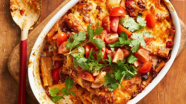 Beef Taco Pasta Bake