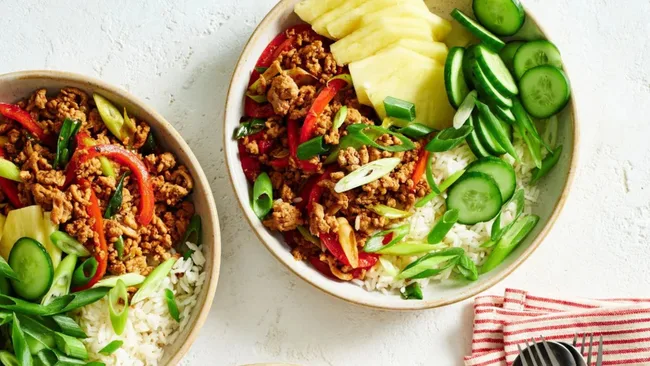 Chilli Pork Rice Bowls
